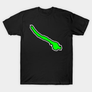 Galiano Island Silhouette - Lime Green Colour - Simple - Galiano Island T-Shirt